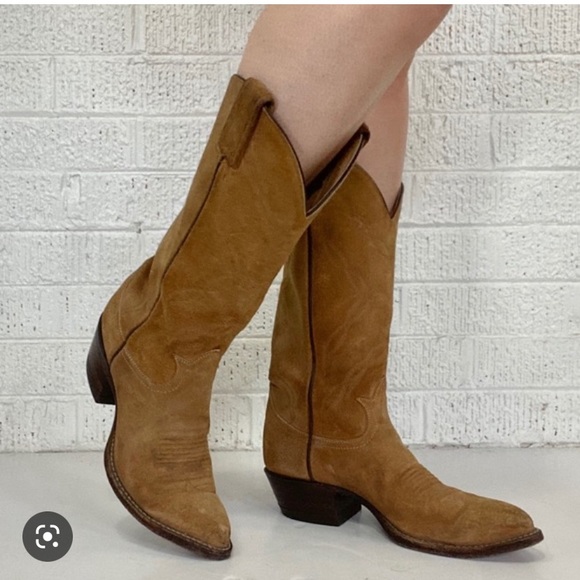 Tony Lama Shoes - WOMENS TONY LAMA Style 6987 Tan BROWN Suede Western COWBOY BOOTS SIZE 7D